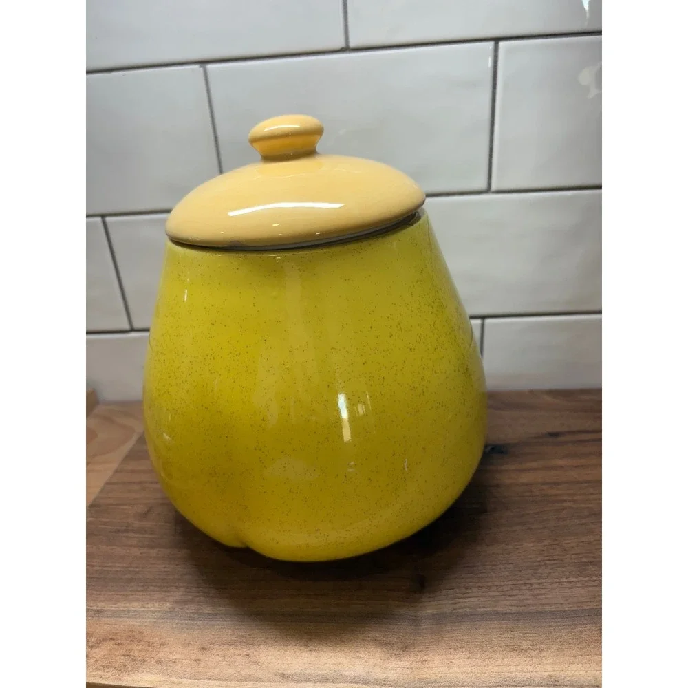 Vintage Mid Century Ceramic Kitchen Canister Jar with‎ Lid Stampled & Numbered